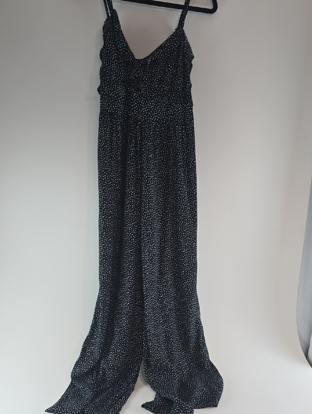 American Eagle Outfitters Black Polka Dot Wide-Leg Jumpsuit, Small